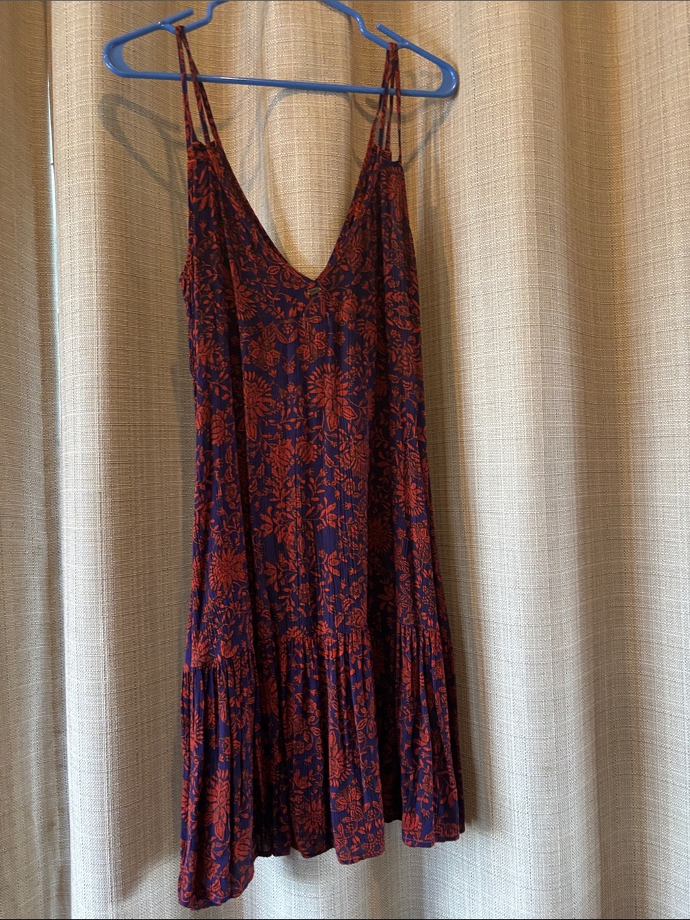 O'Neill Navy Mini Dress with Rust Floral Print - Picture 3 of 6